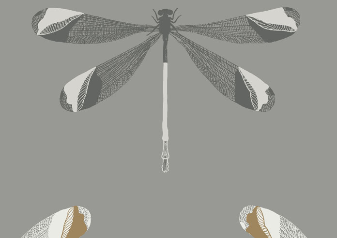 Dragonfly Print, Sanguine Grey - Roller Blind - Image 6